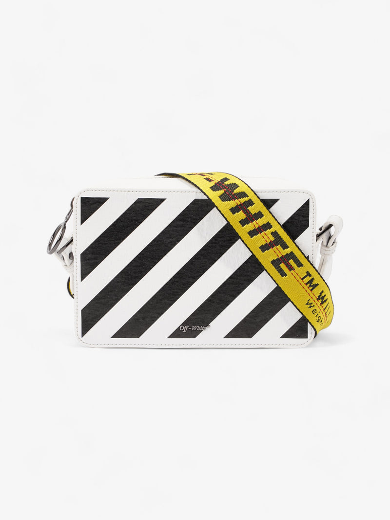  Diag Fanny Pack White / Black / Yellow Leather