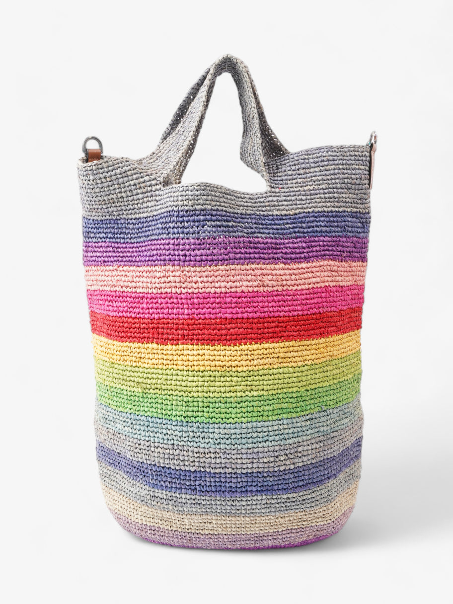 Loewe X Paula's Ibiza Slit Bucket Rainbow Raffia Large Image 4