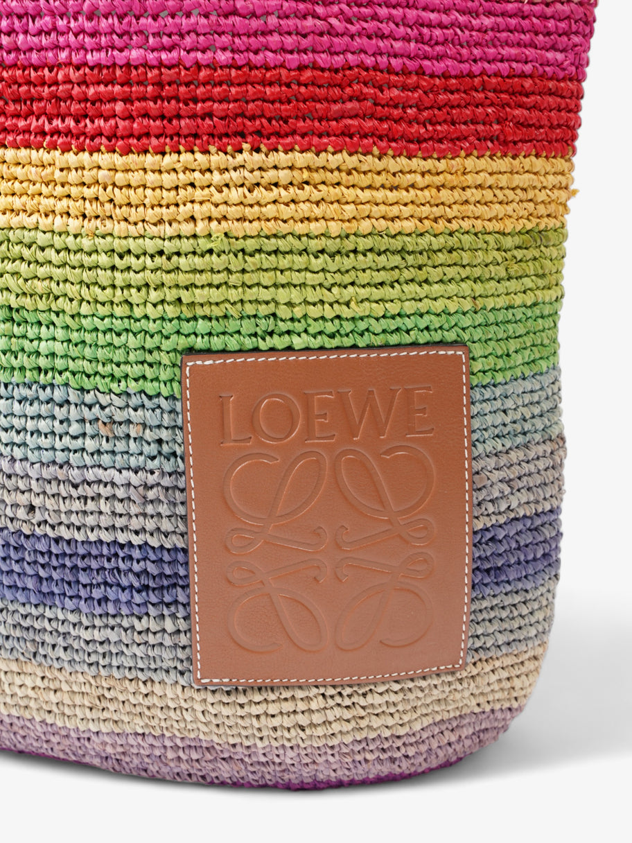 Loewe X Paula's Ibiza Slit Bucket Rainbow Raffia Large Image 7