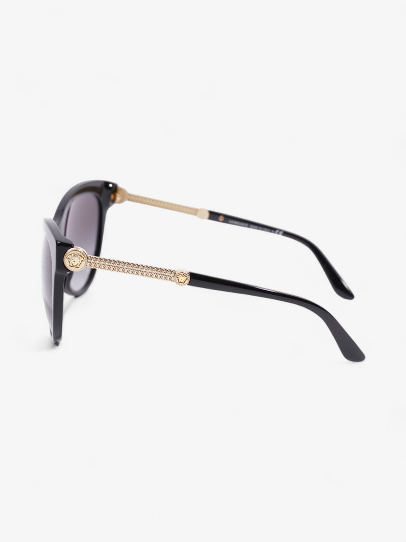  Versace Medusa Detailed Sunglasses Black / Gold Acetate 140mm