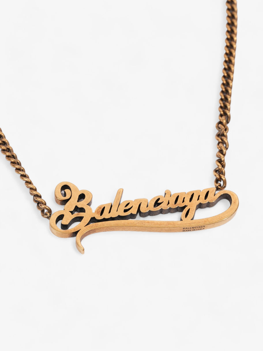 Balenciaga Typo Necklace Gold Base Metal Image 2