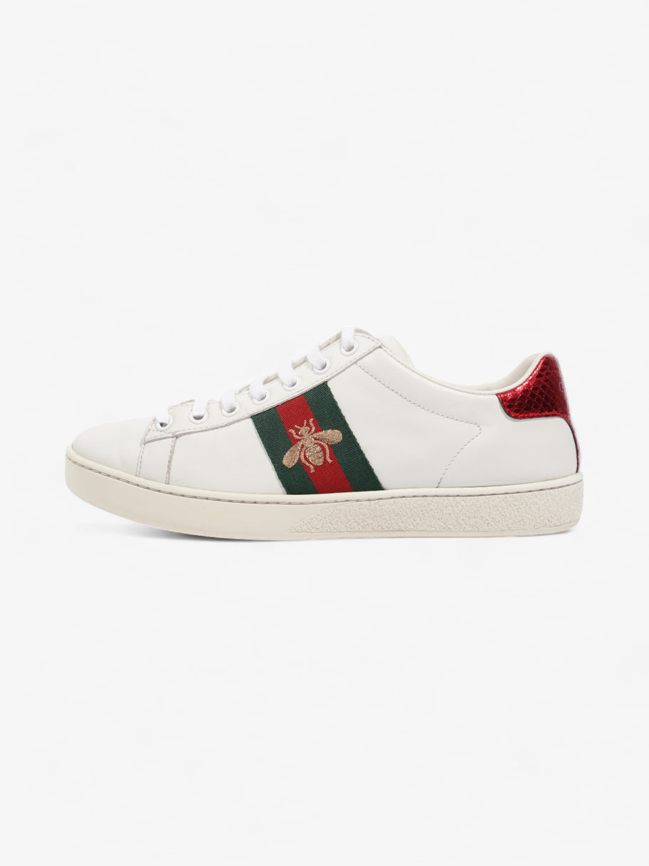 Gucci Ace Embroidered Bee Sneakers White / Green / Red Leather EU 37 UK 4 Image 5