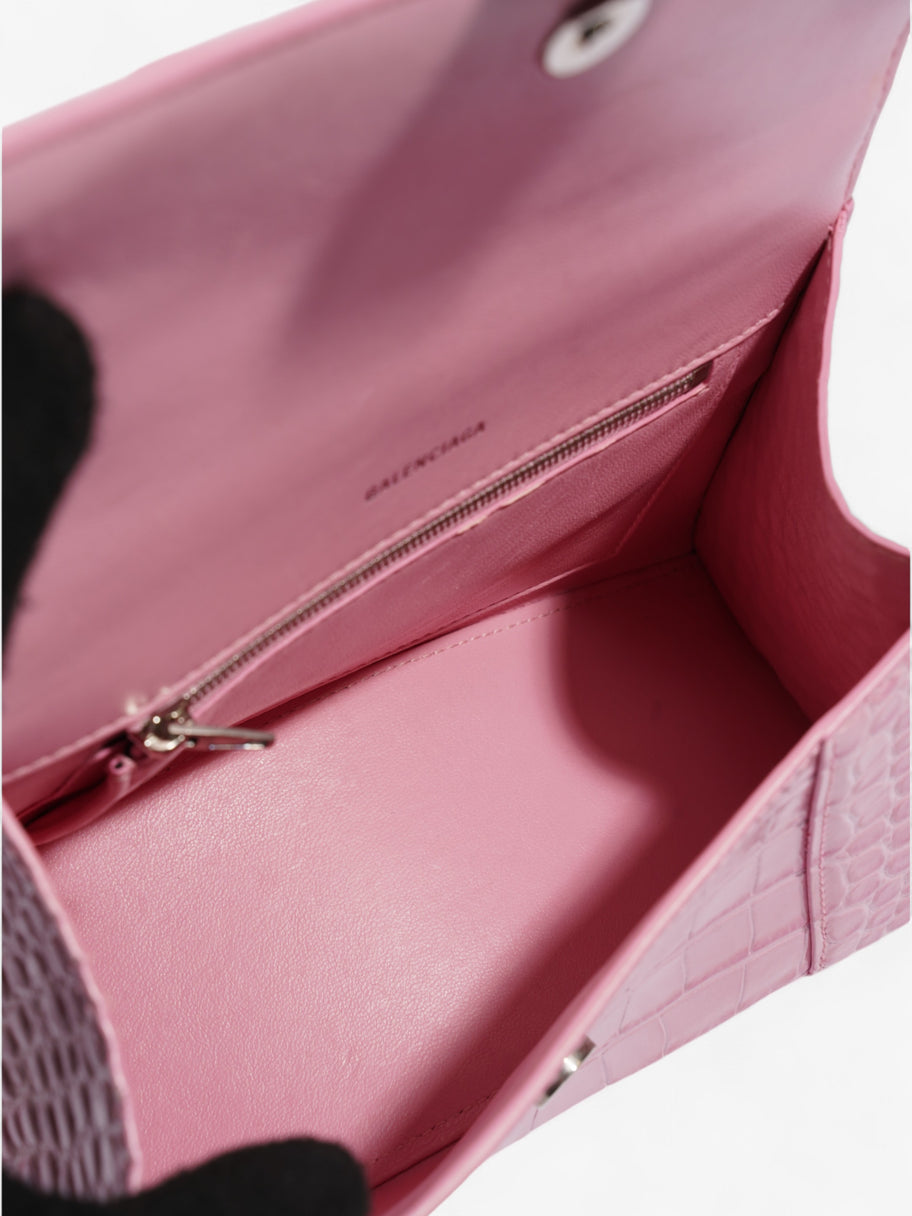 Balenciaga Hourglass Pink Embossed Leather Small Image 9