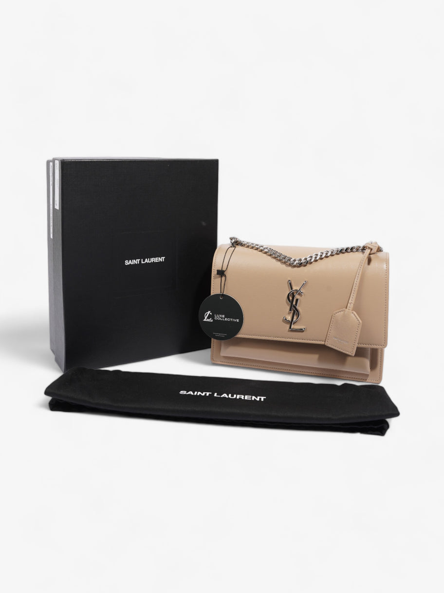 Saint Laurent Sunset Dark Beige Leather Medium Image 10