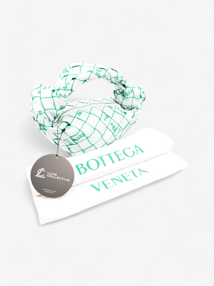 Bottega Veneta Double Knot Bag White / Green Fabric Mini Image 9