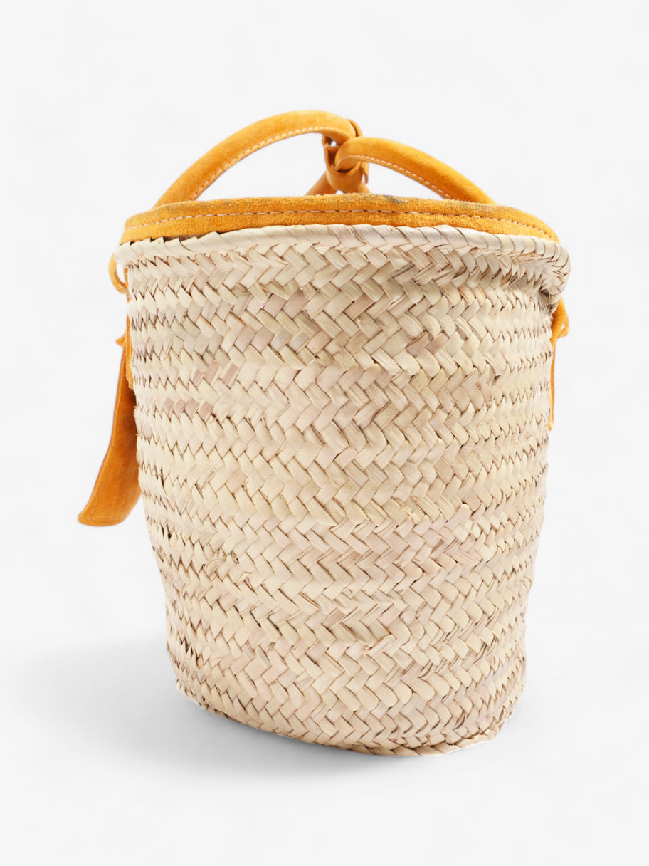 Jacquemus Le Panier Soli Tote Bag Light Orange / Natural Palm Leaves Image 3