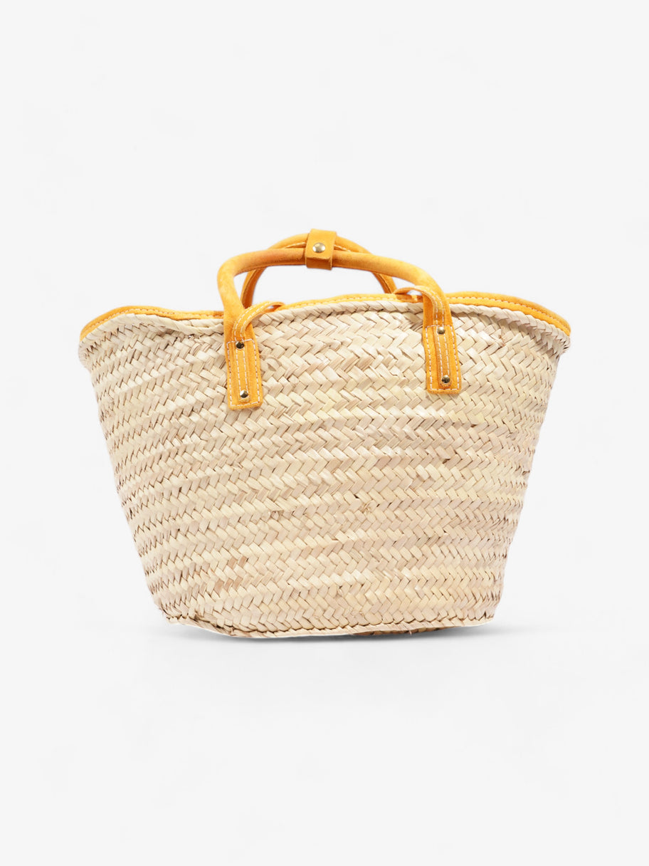 Jacquemus Le Panier Soli Tote Bag Light Orange / Natural Palm Leaves Image 4