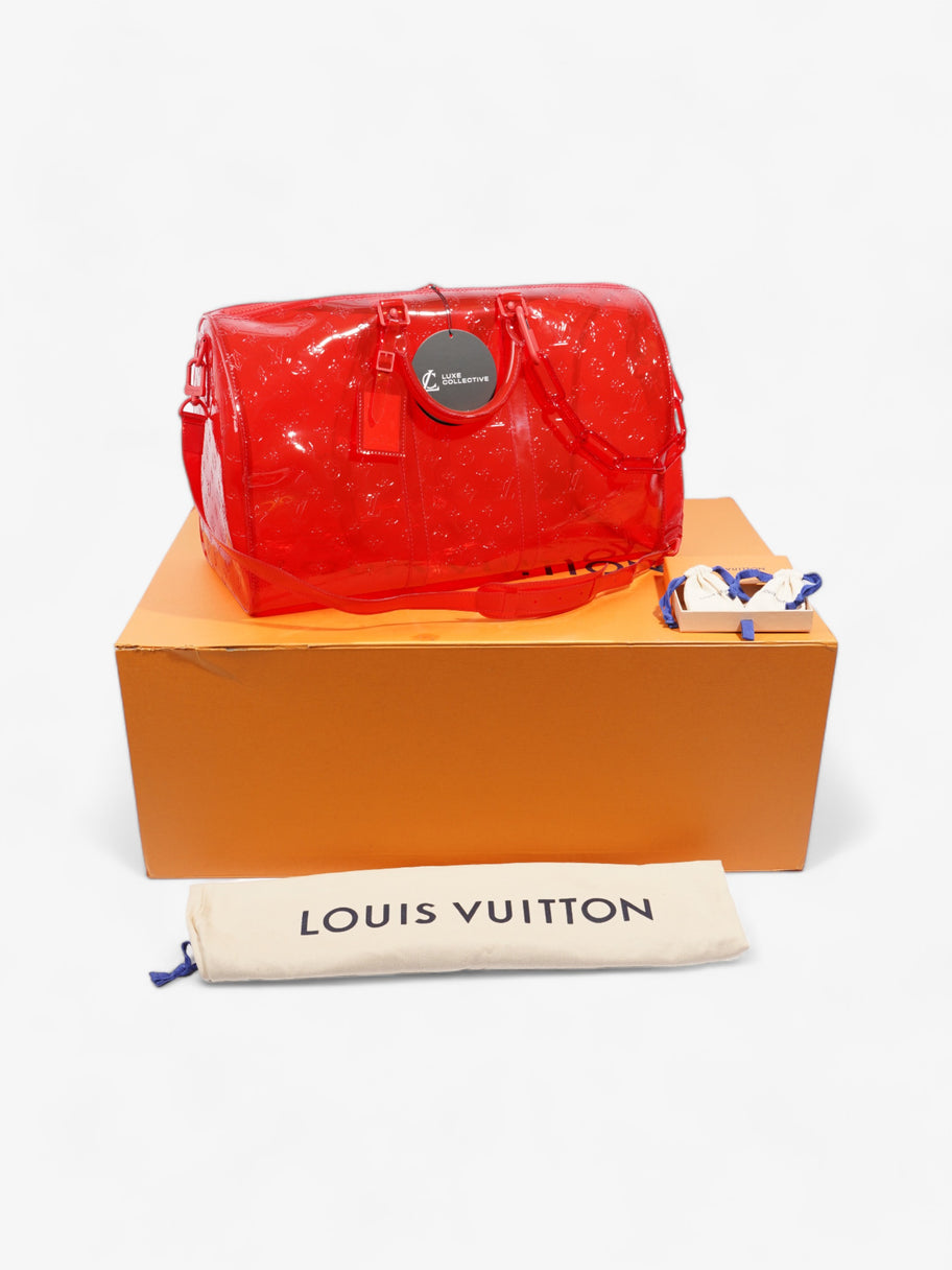 Louis Vuitton Transparent Keepall Bandouliere Virgil Abloh Red  PVC 50cm Image 12