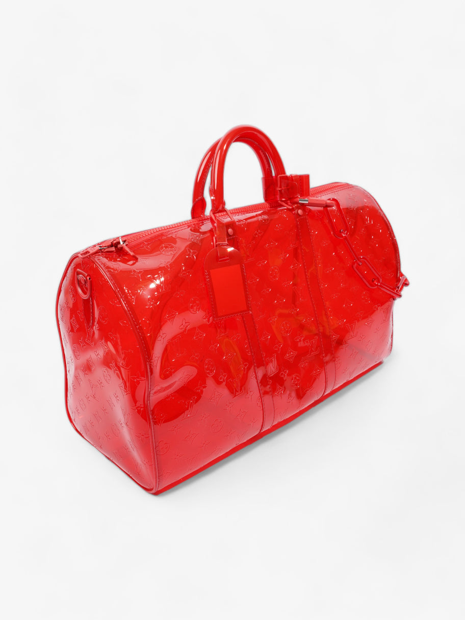 Louis Vuitton Transparent Keepall Bandouliere Virgil Abloh Red PVC 50c Luxe Collective