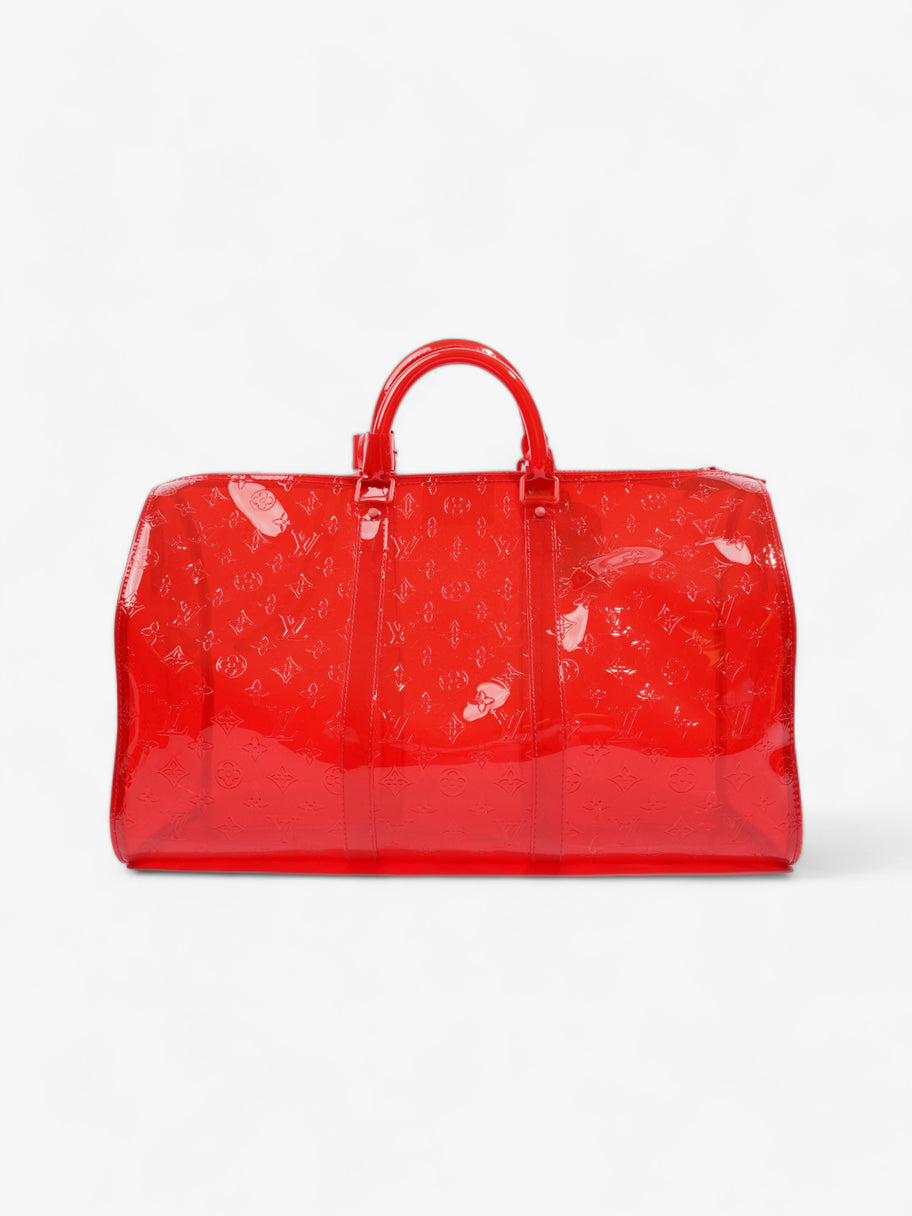 Louis Vuitton Transparent Keepall Bandouliere Virgil Abloh Red  PVC 50cm Image 4