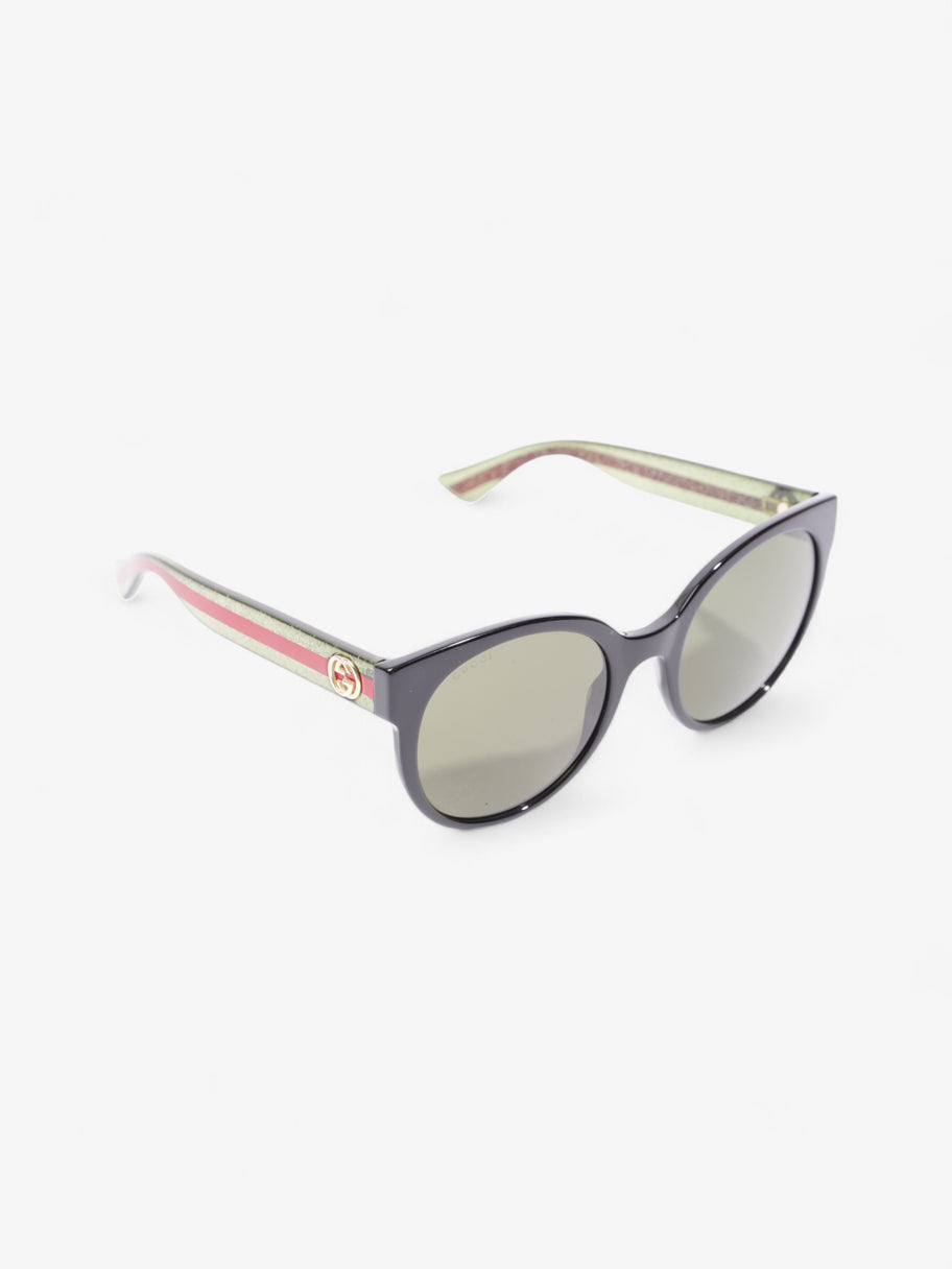 Gucci Interlocking G Sunglasses Black / Green / Red Acetate 140mm Image 5