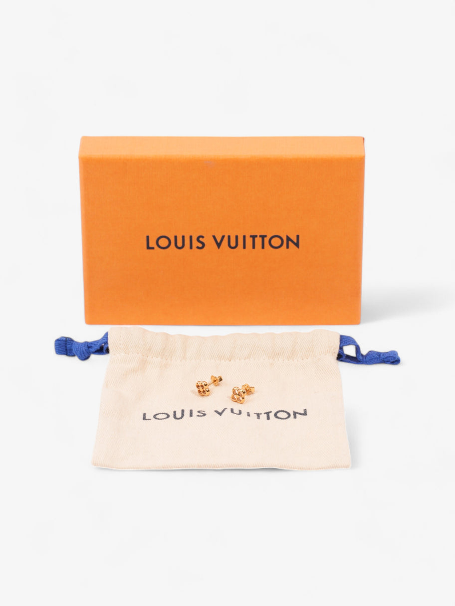 Louis Vuitton Gold Flower Logo Studs Gold Base Metal Image 4