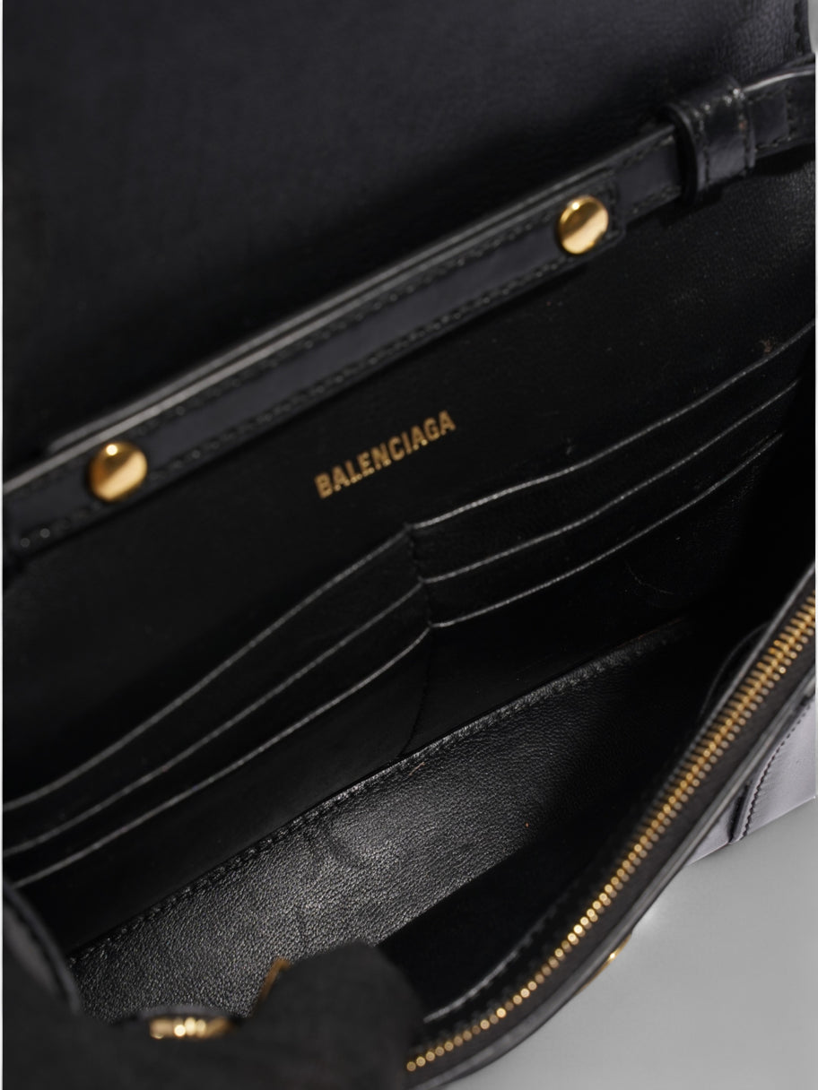 Balenciaga Hourglass Wallet On Chain Black Calfskin Leather Image 8