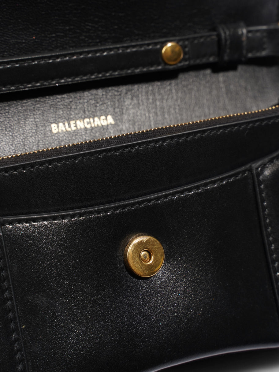 Balenciaga Hourglass Wallet On Chain Black Calfskin Leather Image 9