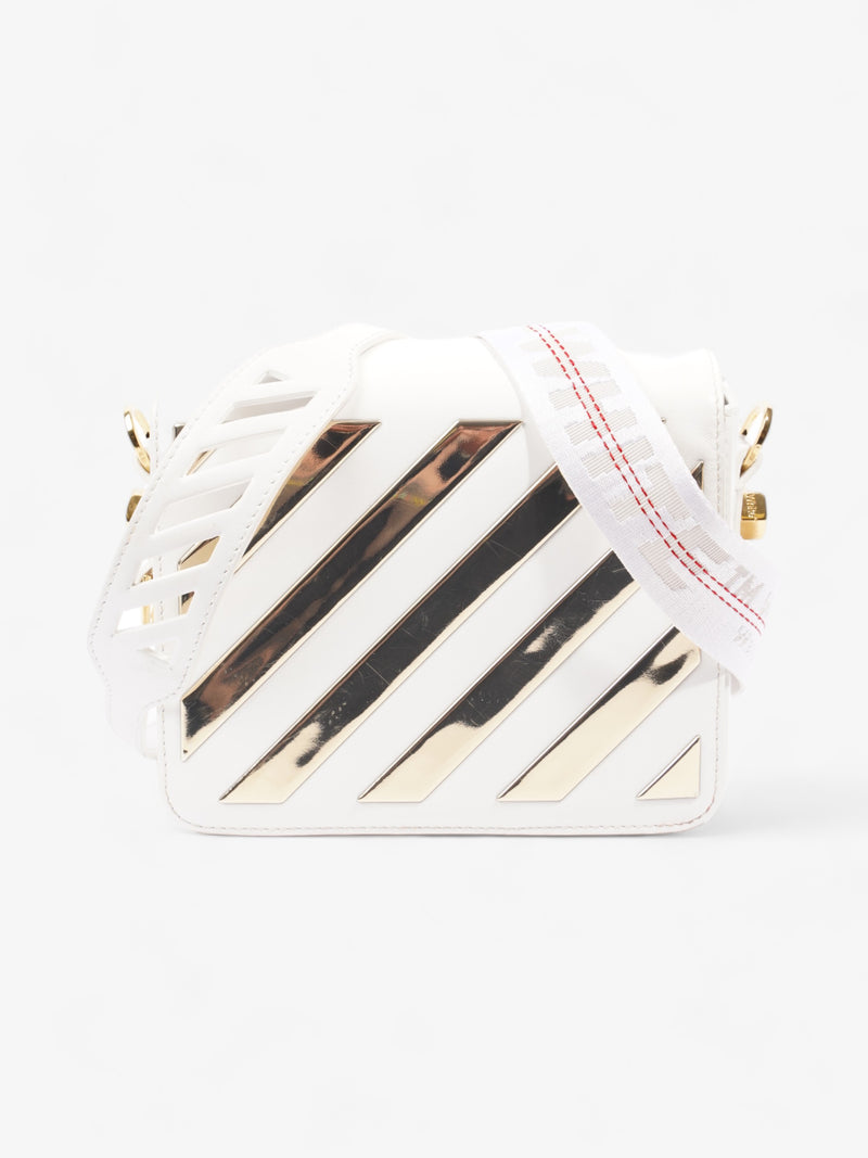  Off White Binder Clip Flap White / Gold Leather