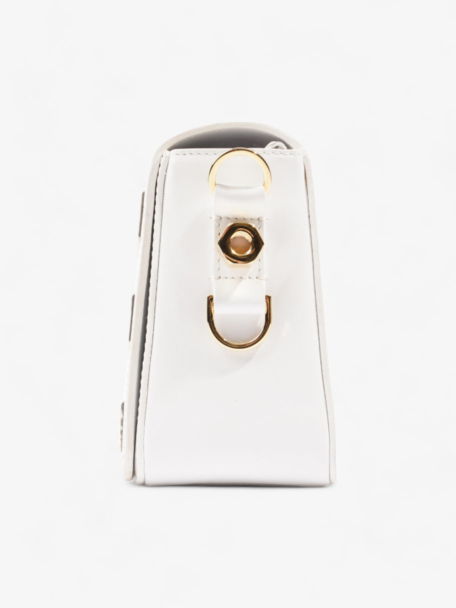 Off White Binder Clip Flap White / Gold Leather Image 3