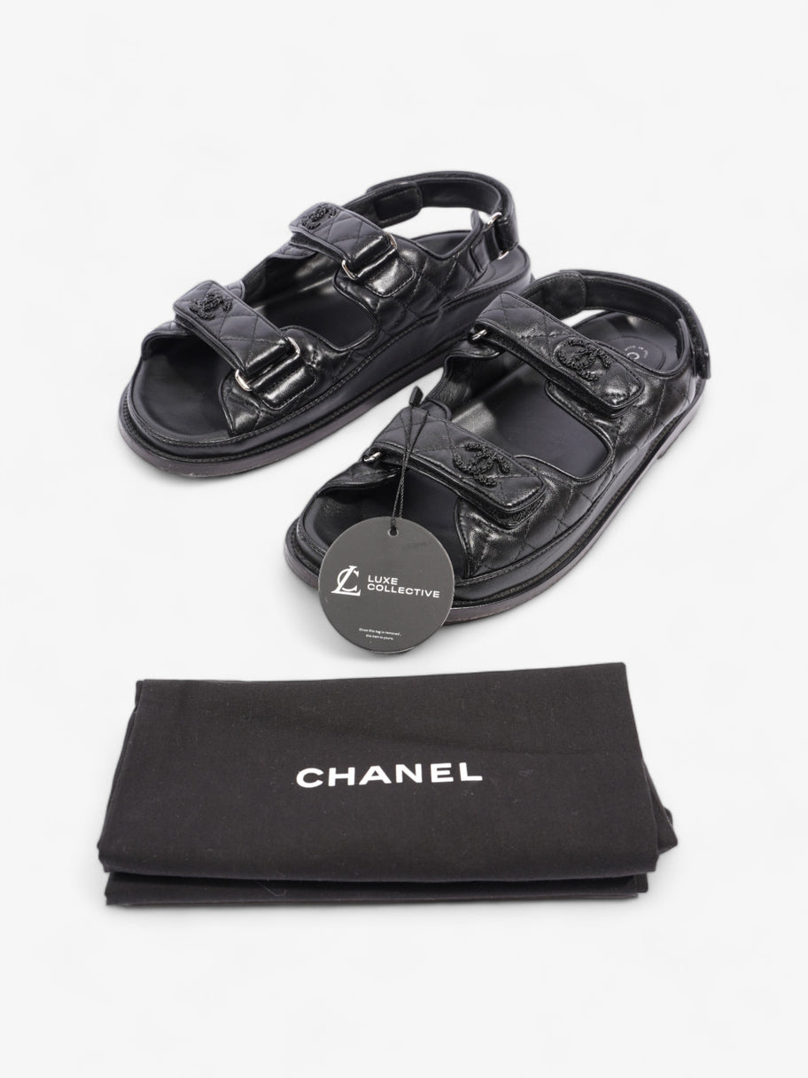 Chanel Dad Sandals Black Leather EU 40 UK 7 Image 10