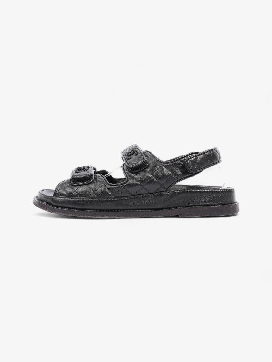 Chanel Dad Sandals Black Leather EU 40 UK 7 Image 5