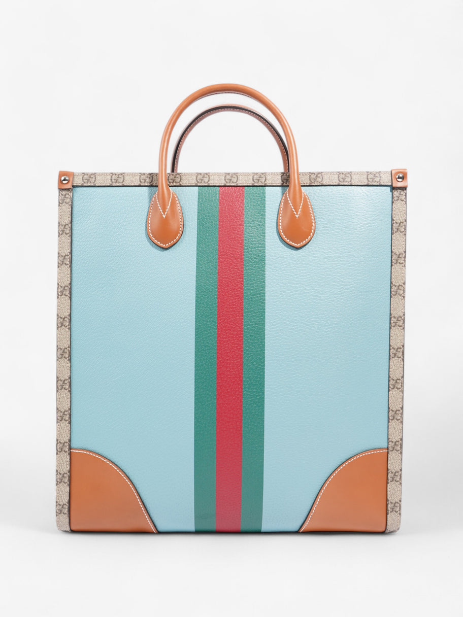 Gucci Interlocking G Web Tote Lunar New Year Limited Edition GG Supreme / Blue / Brown Coated Canvas Image 4