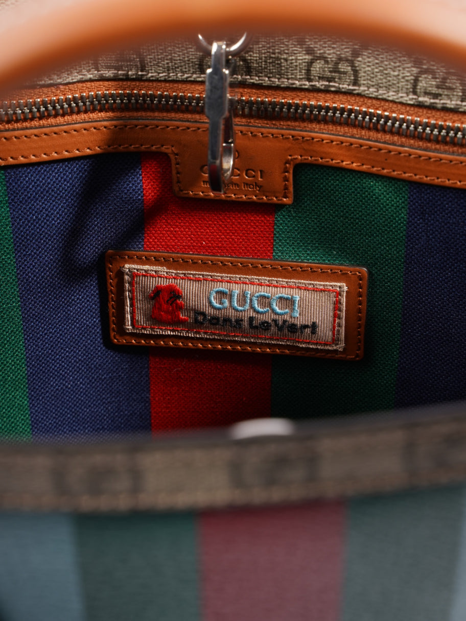 Gucci Interlocking G Web Tote Lunar New Year Limited Edition GG Supreme / Blue / Brown Coated Canvas Image 8