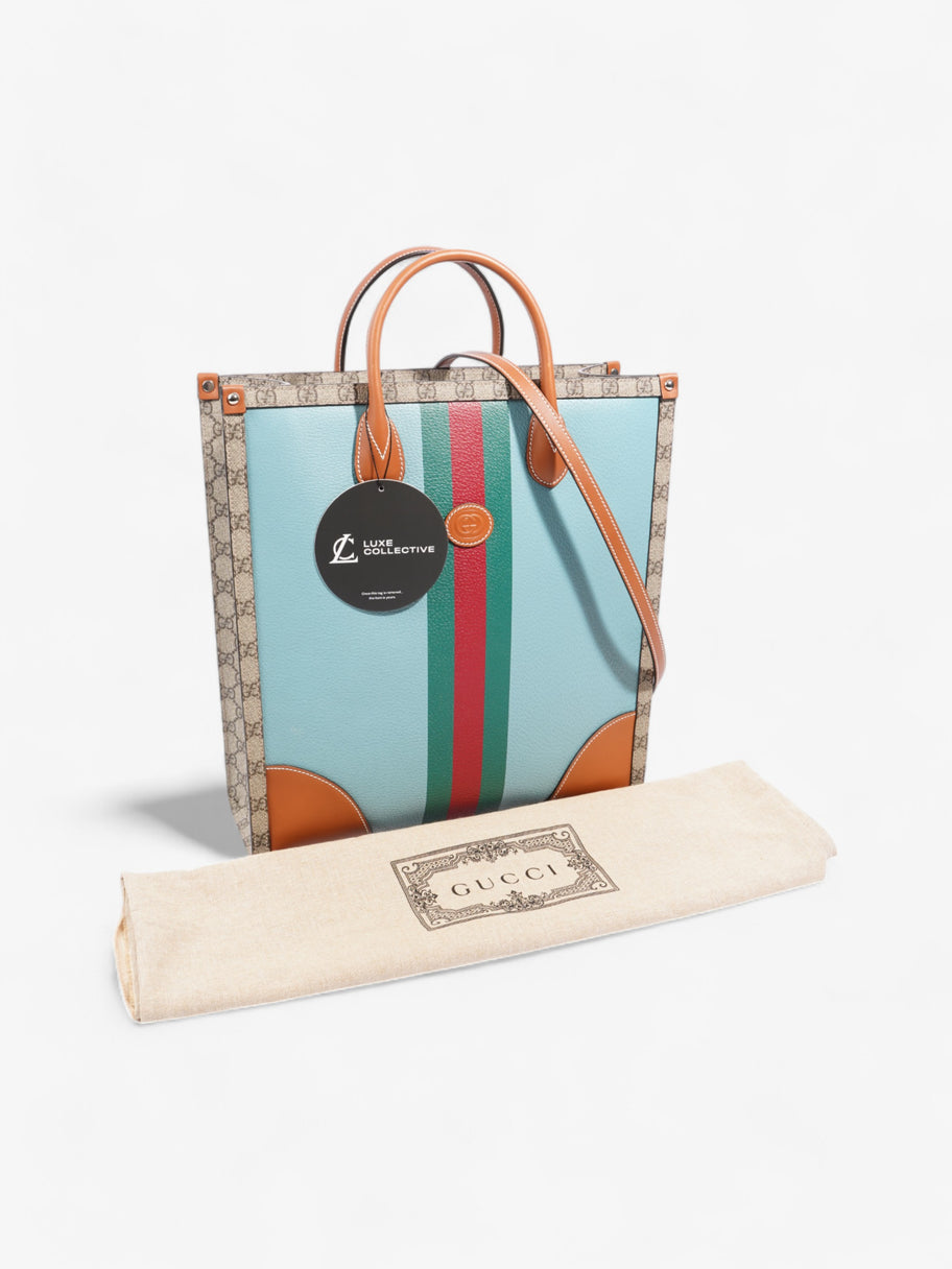 Gucci Interlocking G Web Tote Lunar New Year Limited Edition GG Supreme / Blue / Brown Coated Canvas Image 10