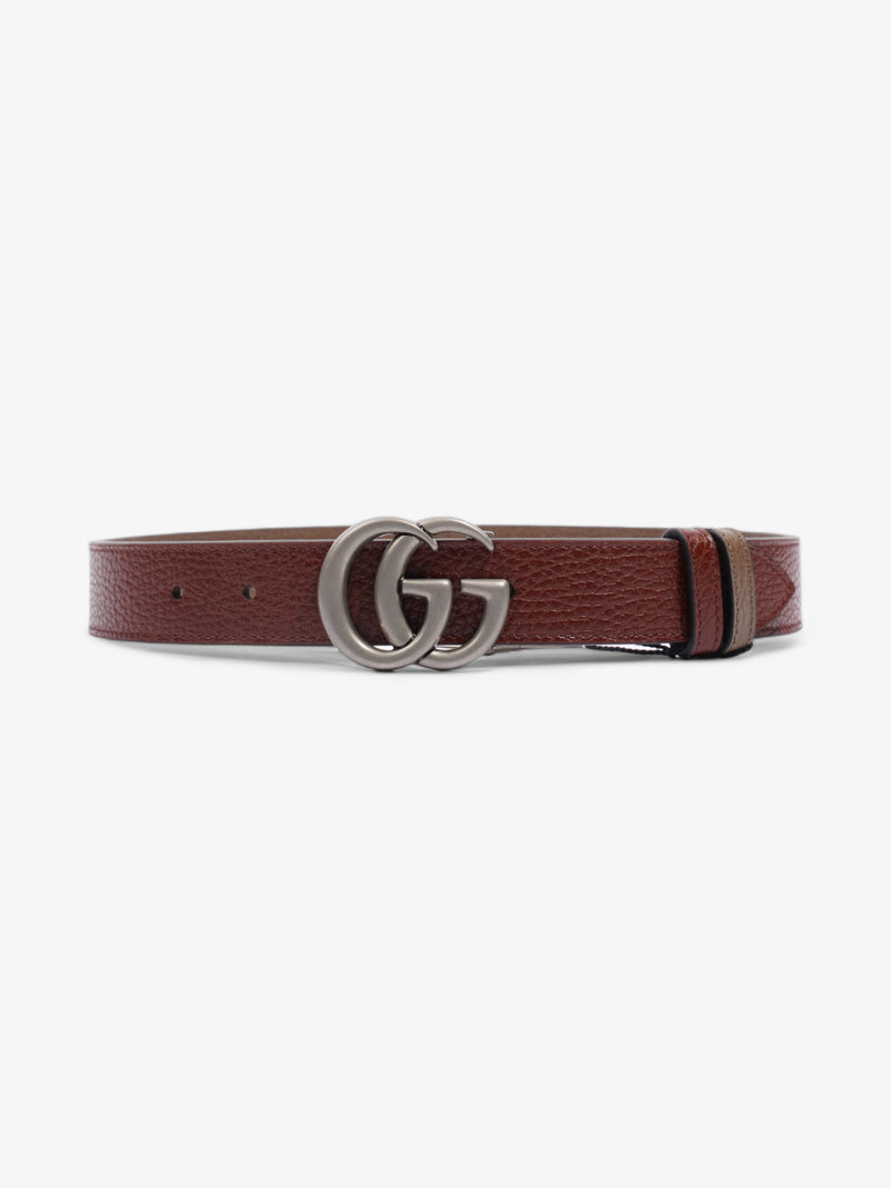  Gucci GG Marmont Reversible Belt Dark Brown  / Greyish Brown Leather 65cm 26