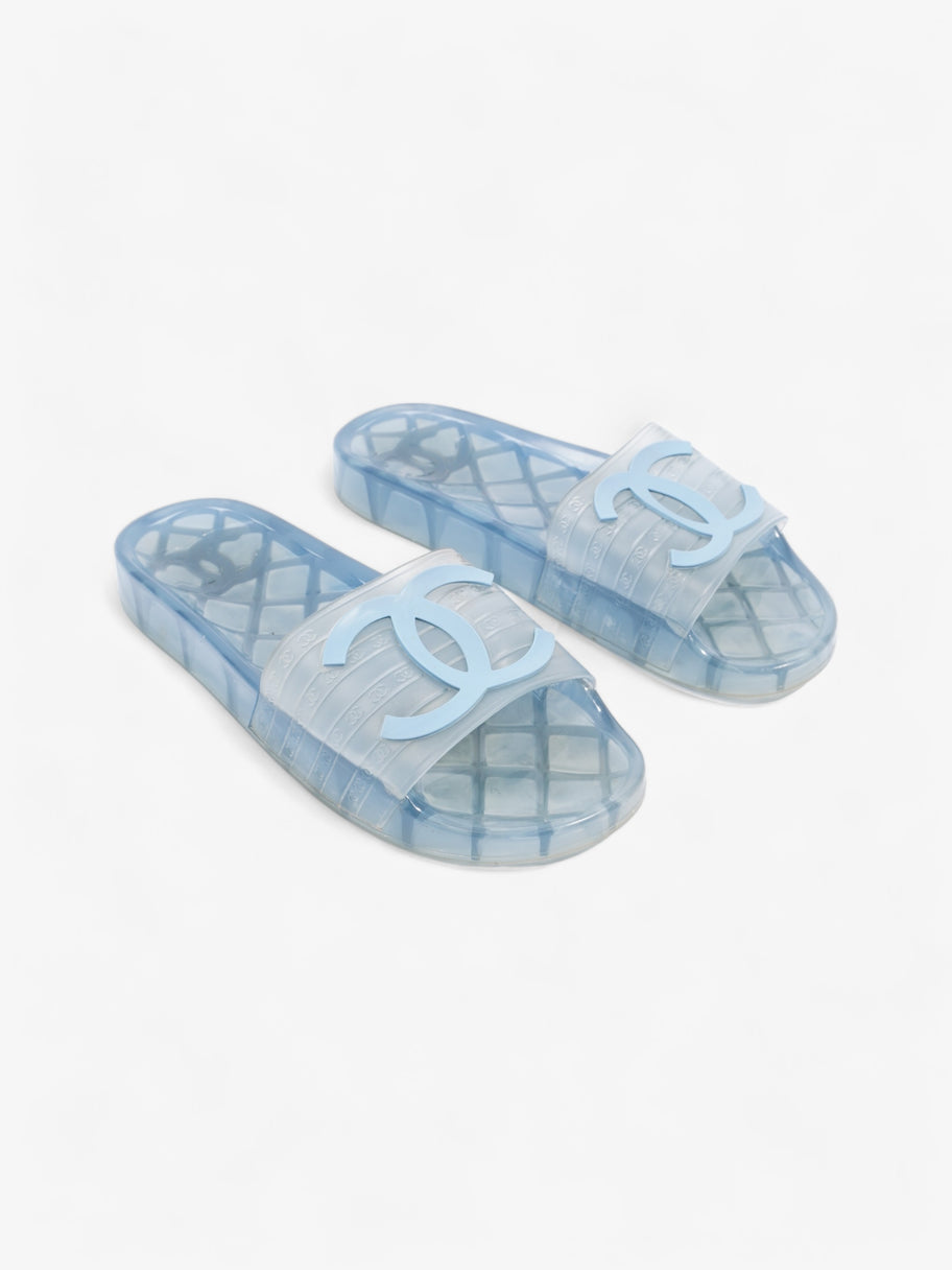 Chanel CC Logo Transparent Slides Blue PVC EU 38 UK 5 Image 2