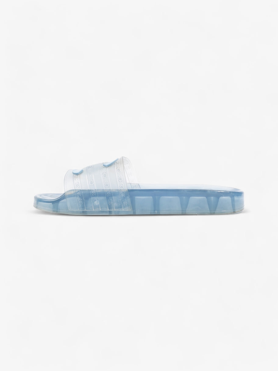 Chanel CC Logo Transparent Slides Blue PVC EU 38 UK 5 Image 3