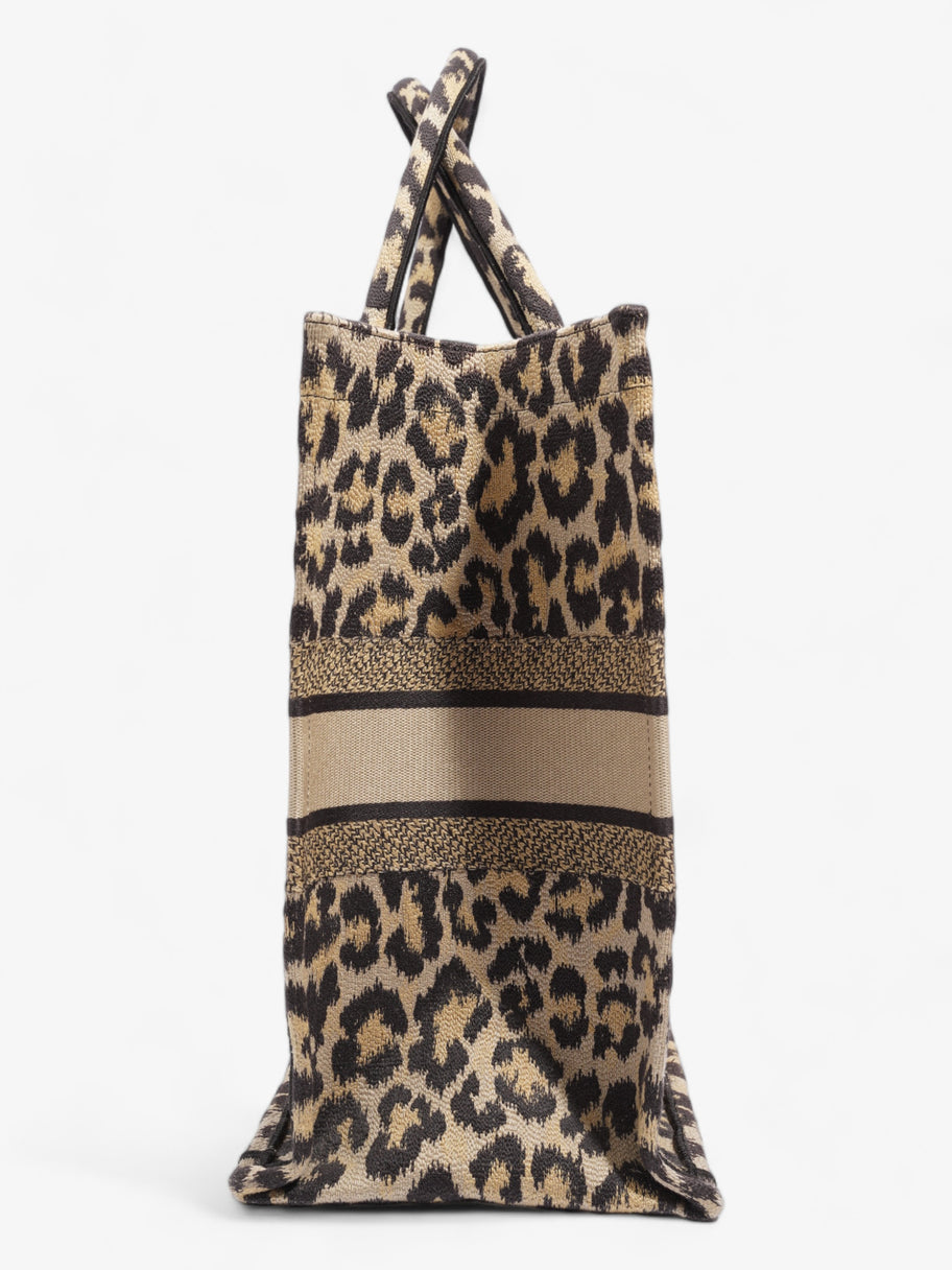 Christian Dior Book Tote Leopard Print Canvas Large Image 3