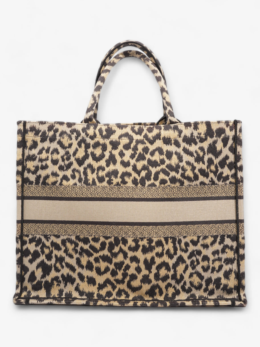 Christian Dior Book Tote Leopard Print Canvas Large Luxe Collective