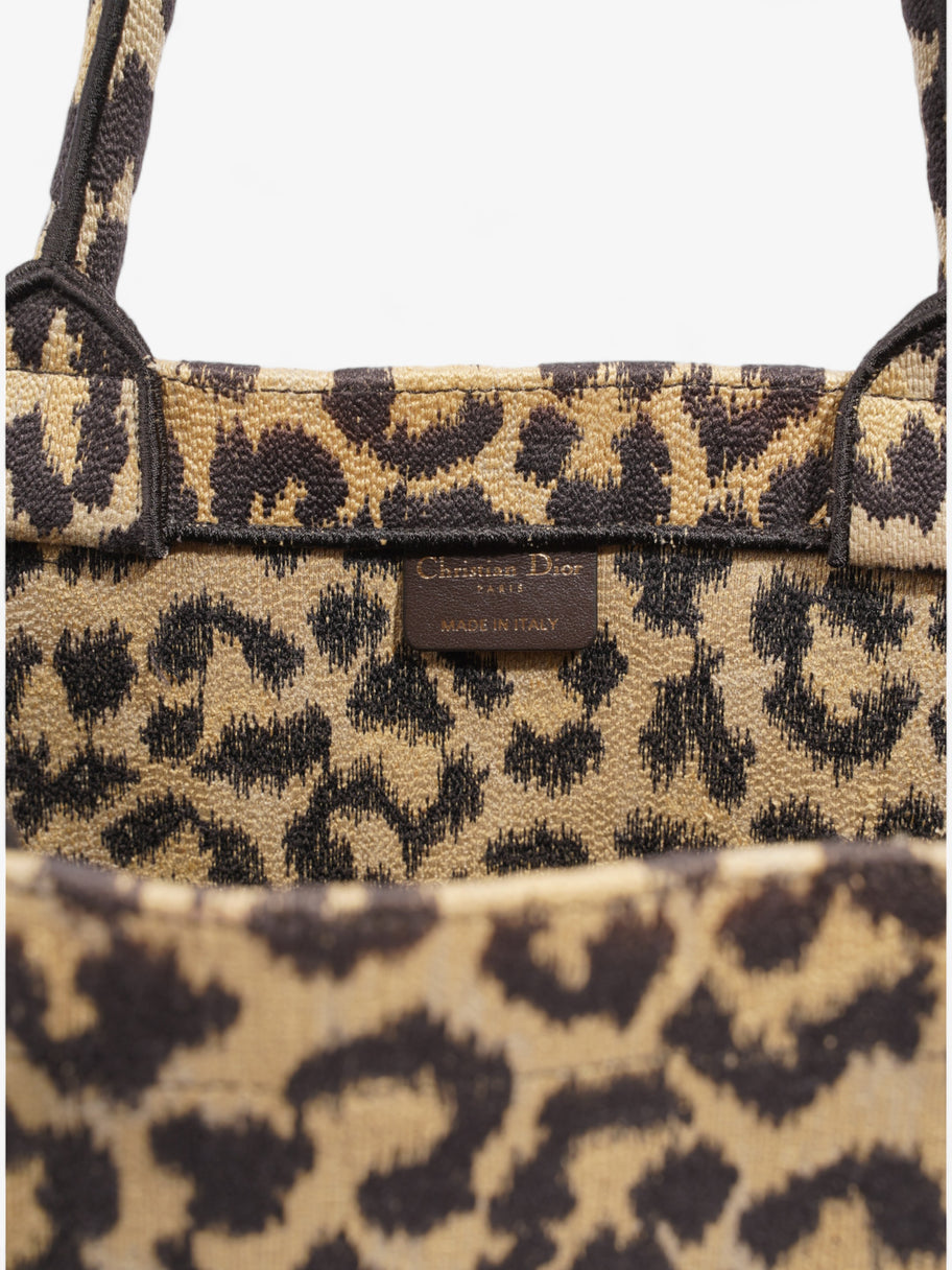 Christian Dior Book Tote Leopard Print Canvas Large Image 7