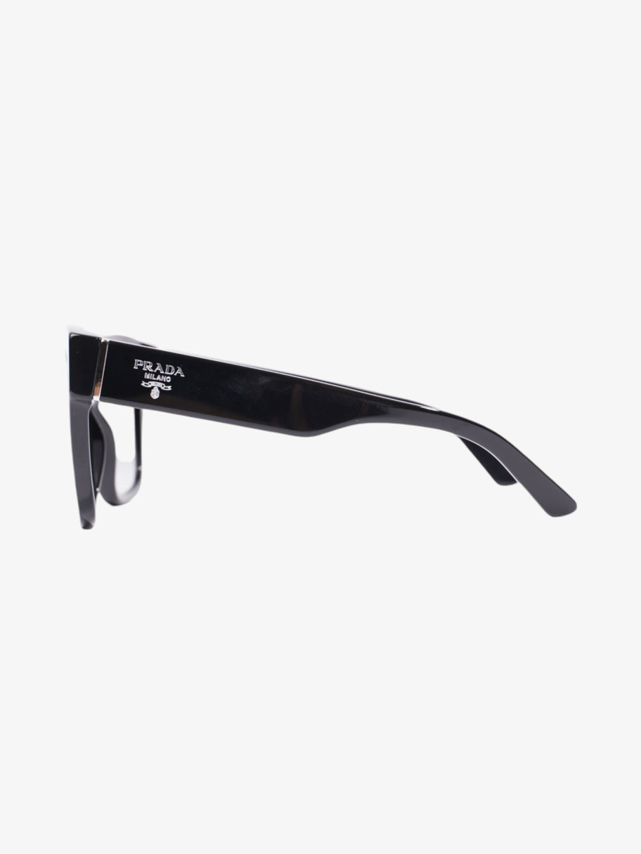 Prada Rectangular Framed Sunglasses Black / Silver Acetate 140mm Image 2