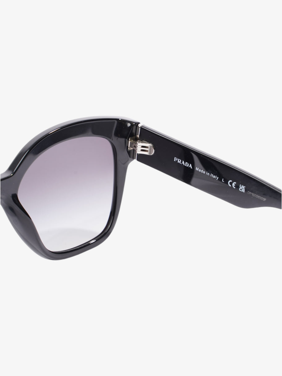 Prada Rectangular Framed Sunglasses Black / Silver Acetate 140mm Image 6