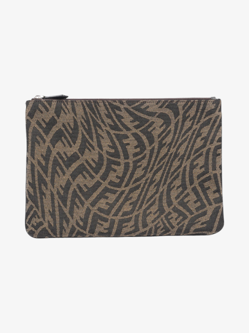  Fendi FF Vertigo Pouch Black / Tobacco Canvas