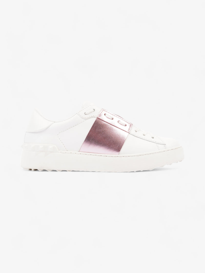  Rockstud Open Sneakers White / Pink Leather EU 38.5 UK 5.5