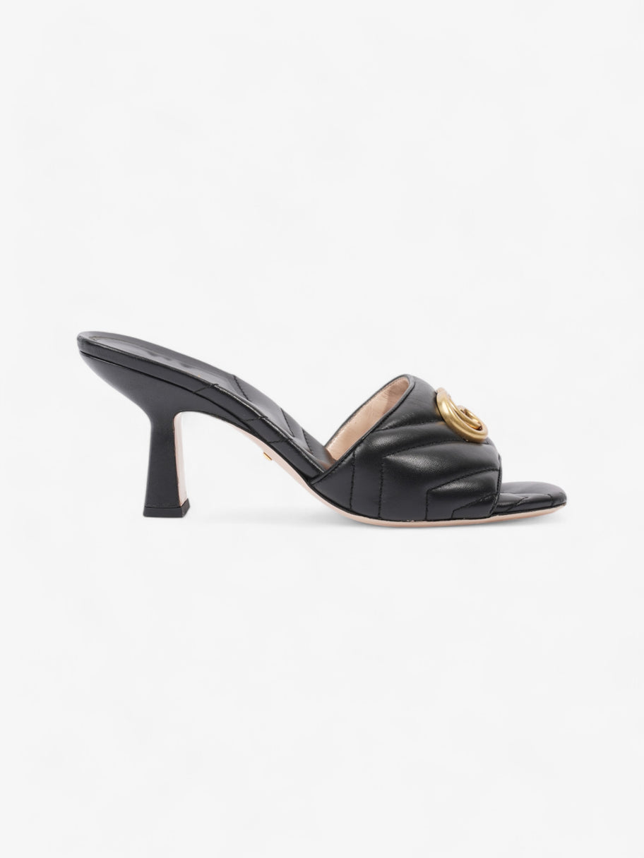 Gucci GG Marmont Mules 75mm Black / Gold Matelasse Leather EU 38 UK 5 Image 1