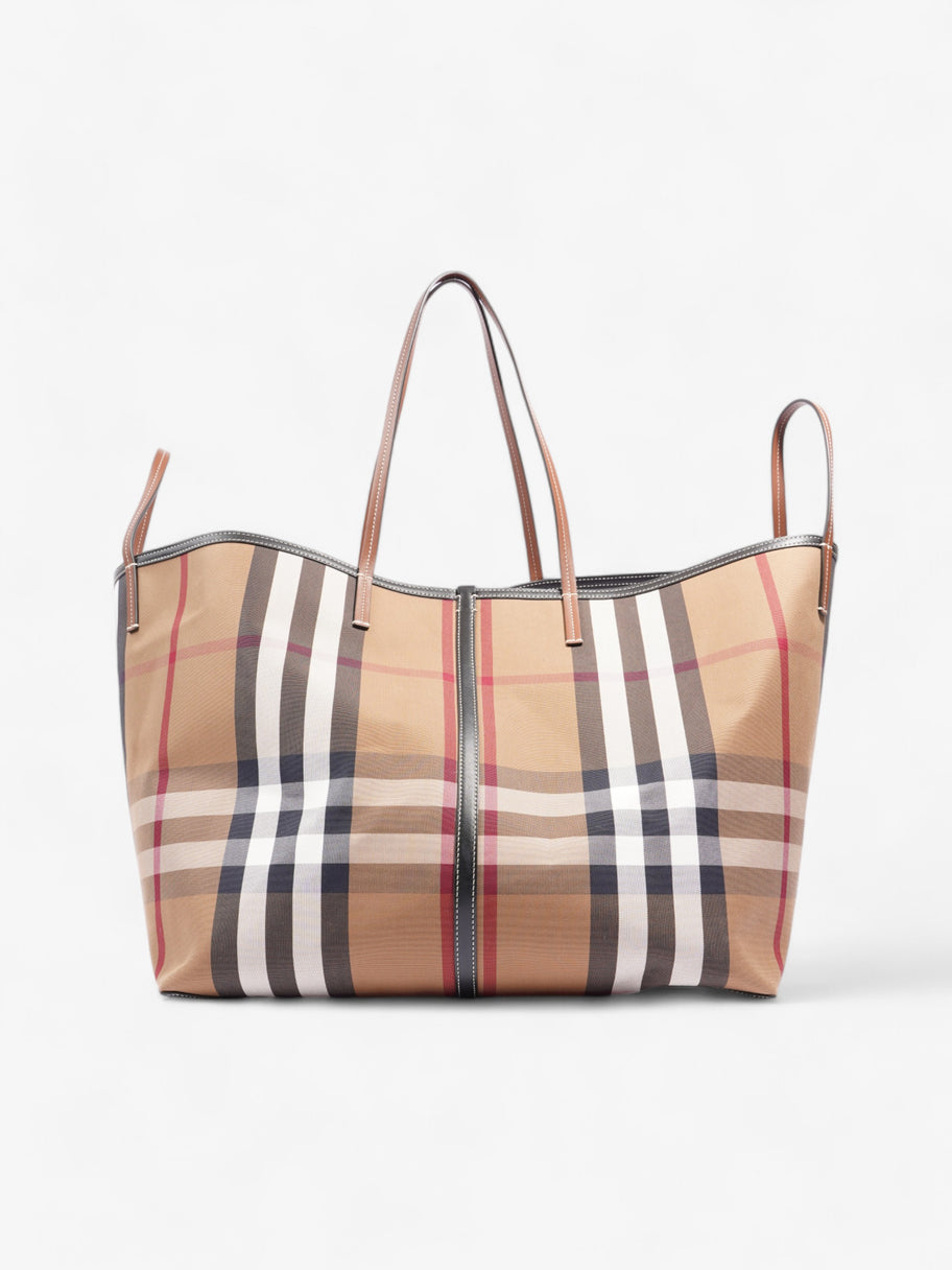 Burberry Beach Tote Vintage Check Fabric XL Image 1