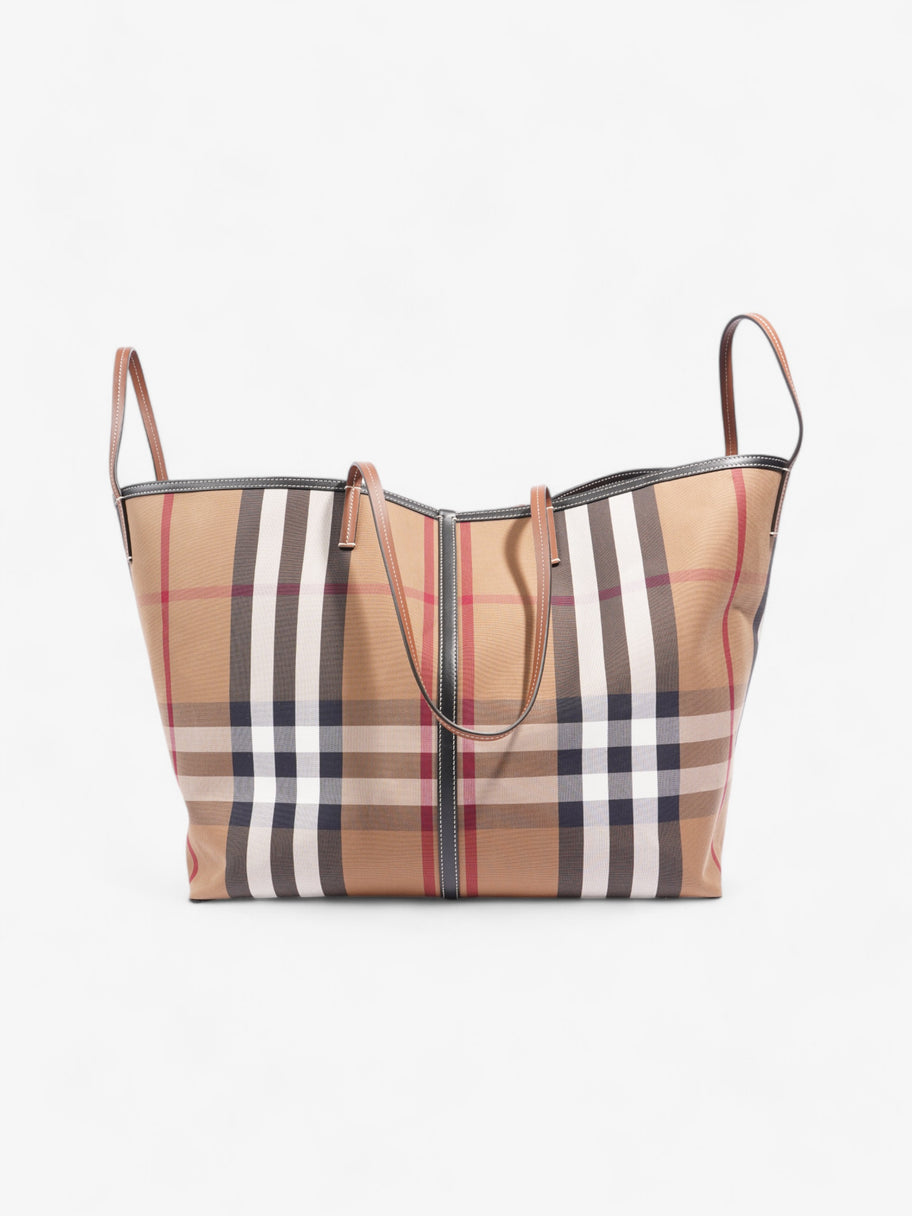 Burberry Beach Tote Vintage Check Fabric XL Image 5