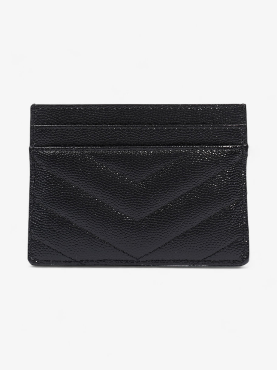 Saint Laurent Monogram Card Holder Black / Gold Grained Leather Image 2