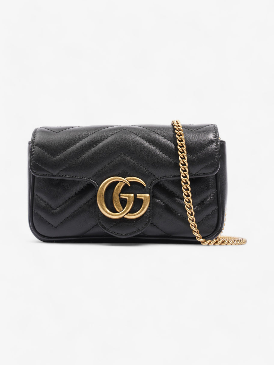 Gucci GG Marmont Black Matelasse Leather Super Mini Image 1