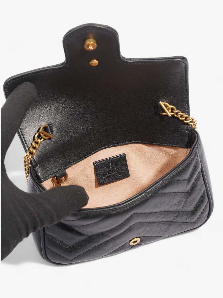 Gucci GG Marmont Black Matelasse Leather Super Mini Image 7