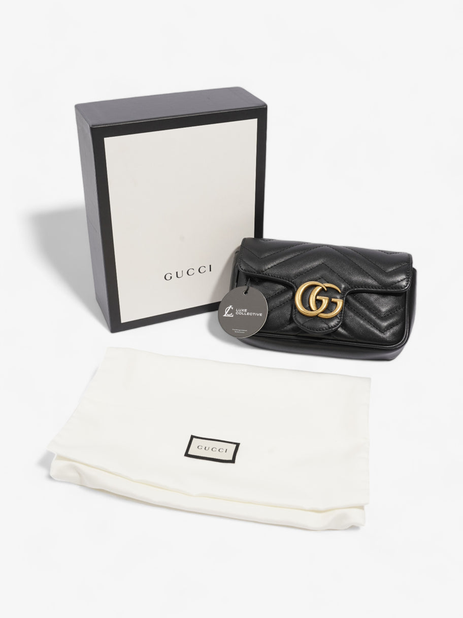 Gucci GG Marmont Black Matelasse Leather Super Mini Image 9