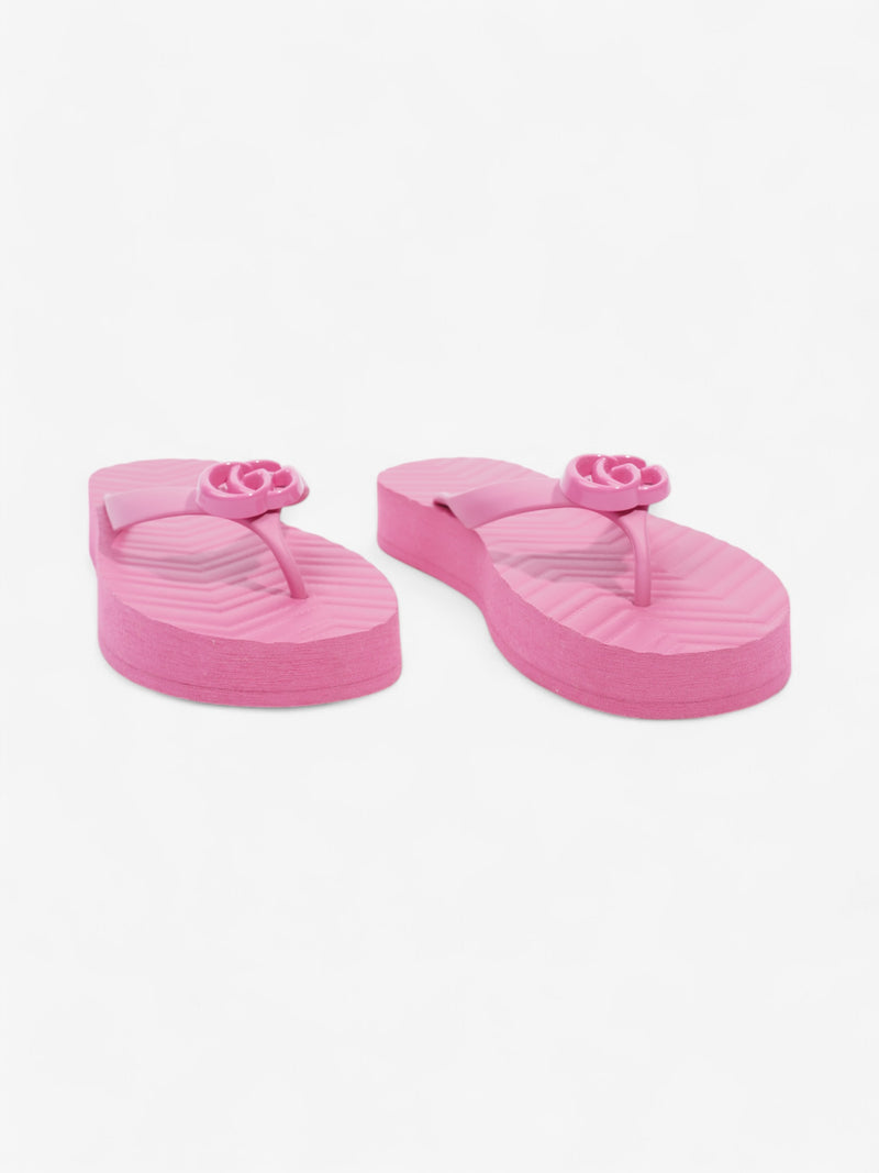  Gucci Double G Platform Sandal Pink Rubber EU 41 UK 8