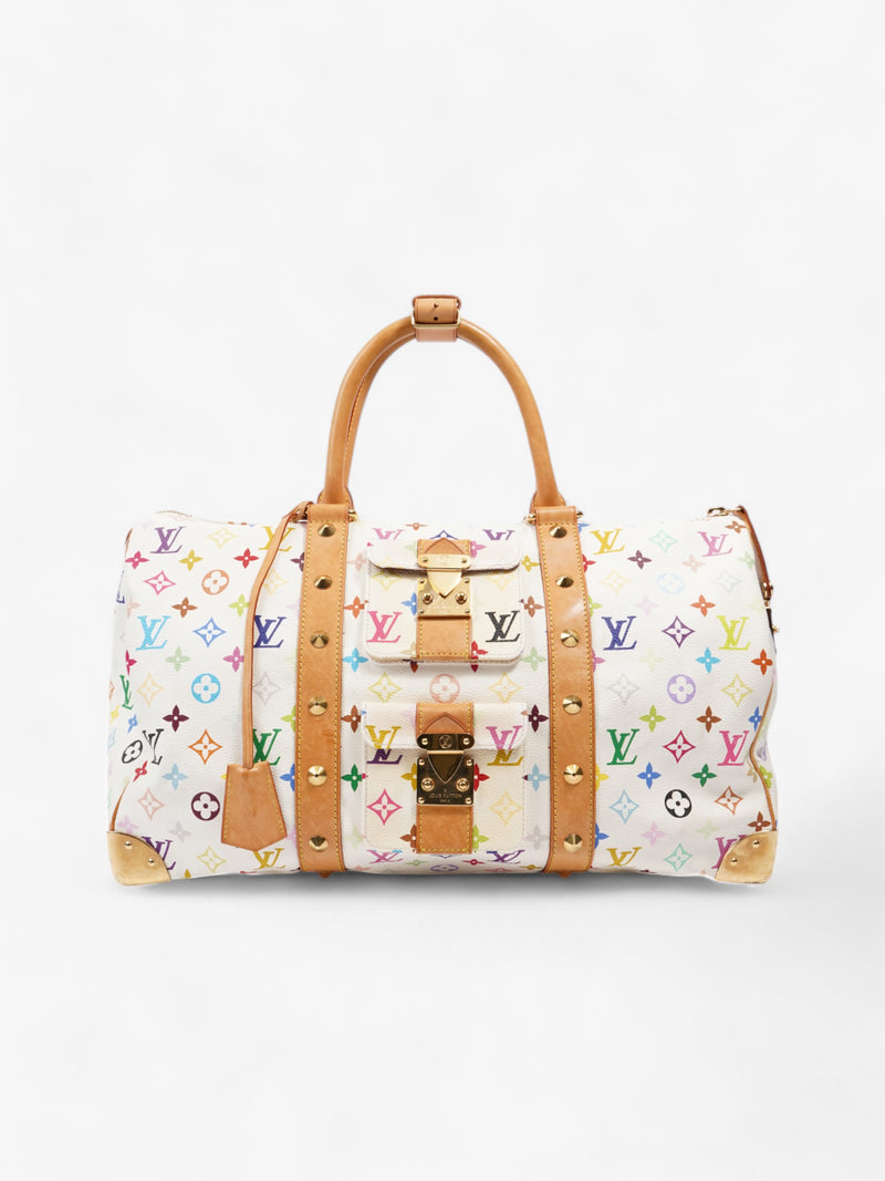  Louis Vuitton Keepall Murakami White / Multicolour Coated Canvas 45