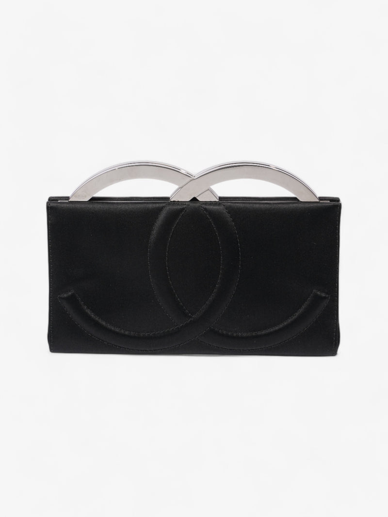  Chanel CC Clutch Black Satin