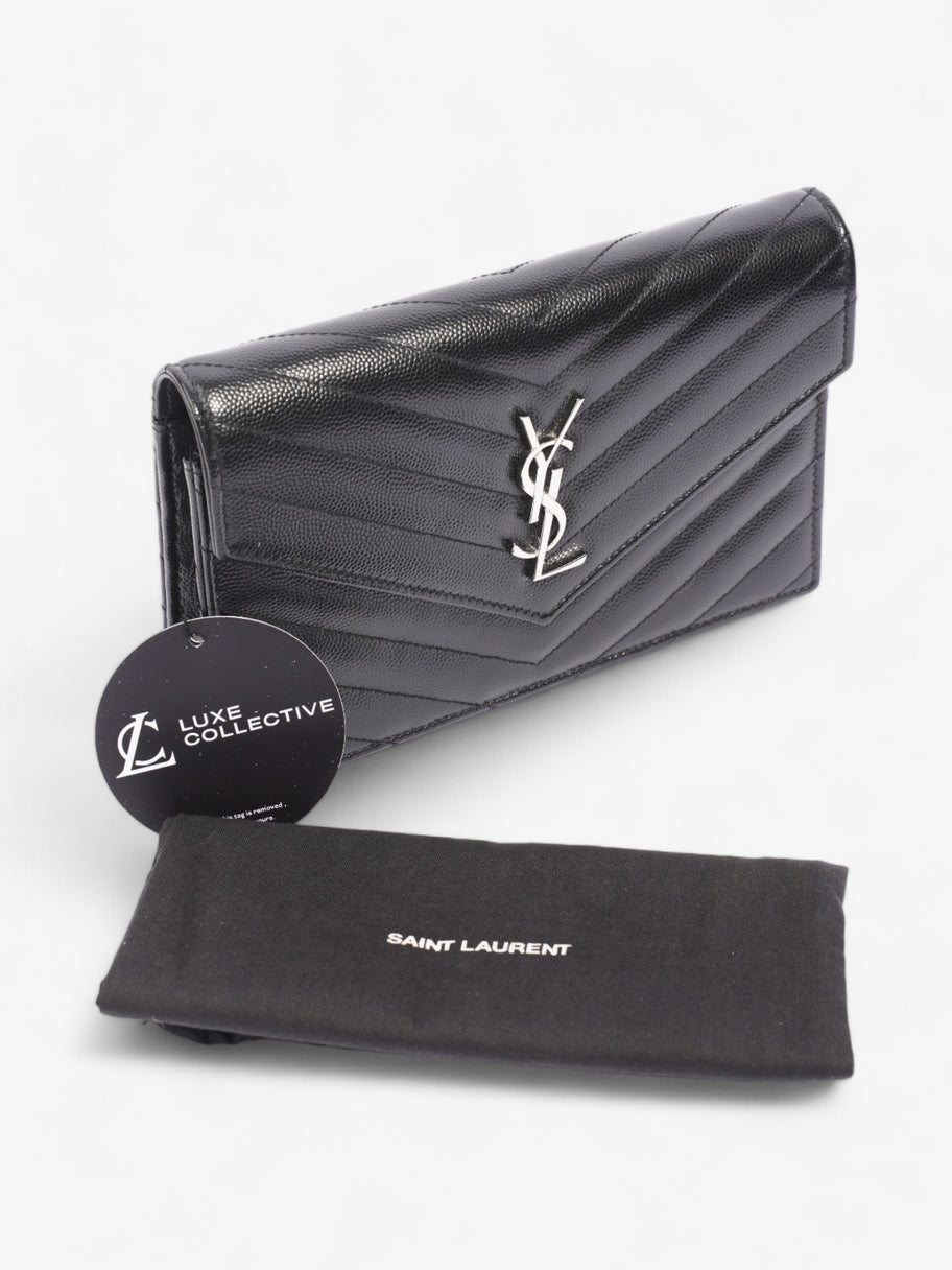 Saint Laurent Cassandre Envelope Chain Wallet Black Matelasse Leather Image 10