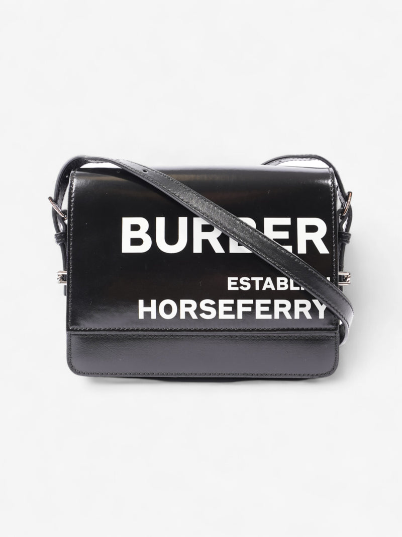  Burberry Horseferry Print Shoulder Bag Black / White Patent Leather