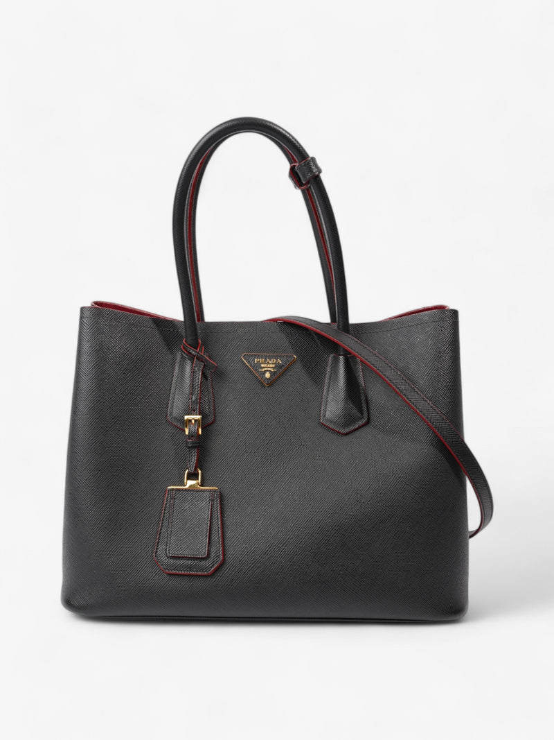  Prada Double Black Saffiano Leather Medium