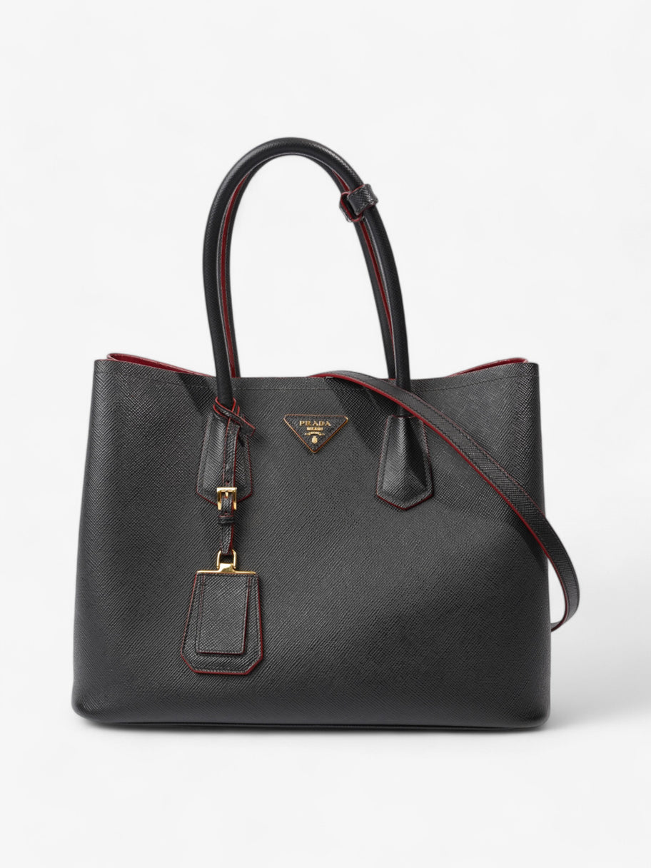 Prada Double Black Saffiano Leather Medium Image 1