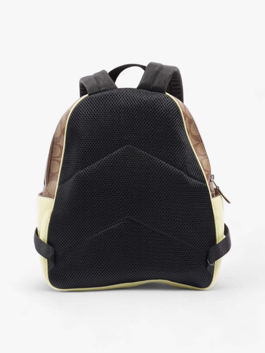 Coach Court Backpack Brown  / Lime Green Coated Canvas Image 4